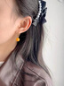 蔓頌棠黃色耳環(huán)蜜蠟單珠耳墜女生琥珀玄學(xué)耳飾新中式國風(fēng)竹子耳釘女竹燦 【雞油黃蜜蠟】竹燦耳墜 曬單實(shí)拍圖