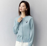 茵曼（INMAN）簡約刺繡女裝開衫針織衫減齡百搭寬松慵懶2025春季新品外套上衣 天藍色 L 曬單實拍圖
