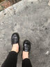 ZHR頭層牛皮單鞋女百搭樂(lè)福鞋女粗跟小皮鞋子兩穿女鞋軟底KM23黑色35 曬單實(shí)拍圖
