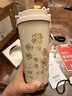 格米（germ）保溫杯四葉草316不銹鋼水杯咖啡杯男女士高顏值雙飲吸管車載杯子 吉因金【四葉幸運(yùn)草】500ml 曬單實(shí)拍圖