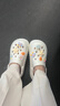 名創(chuàng)優(yōu)品（MINISO）洞洞鞋男女夏季外穿涼鞋防滑厚底踩屎感包頭涼拖鞋 白色+海洋星星 曬單實(shí)拍圖