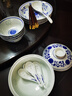 富玉景德鎮(zhèn)高顏值青花瓷玲瓏餐具套裝高級感喬遷家用輕奢陶瓷碗碟 萬壽蓮套裝（釉下彩） 18頭 曬單實拍圖