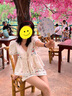 UR2025春季新款女裝波嬉風(fēng)V領(lǐng)刺繡系帶短袖開襟襯衫UYL250023 米白 XL 曬單實拍圖