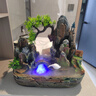 水源工坊 假山造景流水噴泉客廳擺件室內(nèi)玄關(guān)桌面水車高山盆景觀 依山傍水小帶霧44*22.5*40 曬單實(shí)拍圖