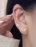 蔓笙S999純銀針耳釘女迷你小巧精致女生耳環(huán)防閉塞不易過敏學生耳飾 999銀針耳釘一對 曬單實拍圖