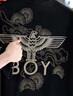 BOY LONDON【祥云報(bào)喜】25新款春夏情侶黑金老鷹針織短袖T恤N01826 黑色 XL 曬單實(shí)拍圖