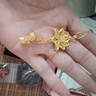 卡鉑亞黃金吊墜女 足金999兩世歡蓮花吊墜黃金項鏈荷花蓮蓬掛墜送女友 4.06克 高4.6cm 寬2.1cm 曬單實拍圖