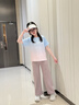 McTicco女童夏季速干套裝冰絲運動(dòng)服兒童訓練短袖T恤女大童喇叭褲瑜伽服 17106漸變藍粉+18371紫【套裝】 150 150cm 曬單實(shí)拍圖