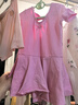 艾舞戈兒童舞蹈練功服女童夏季舞蹈服粉色中國舞跳舞裙 130碼 曬單實(shí)拍圖