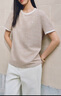 太平鳥(niǎo)小香風(fēng)T恤女短袖2025夏新款直筒寬松圓領(lǐng)撞色針織衫上衣 粉色粗條紋 L 曬單實(shí)拍圖