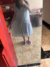 婧麒（JOYNCLEON）孕婦裝夏裝短袖翻領(lǐng)襯衫連衣裙時(shí)尚小清新簡(jiǎn)約休閑裙子孕婦中長(zhǎng)裙 藍(lán)色連衣裙（柔軟寬松） L 曬單實(shí)拍圖