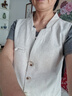 HLHP反季剪標(biāo)折扣亞麻馬甲背心夏季寬松百搭坎肩V領(lǐng)西裝馬夾上衣 麻色[短款女上衣/法式感/洋氣減 M (建議90-100斤) 曬單實拍圖