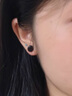 自由說999純銀養(yǎng)耳洞黑色耳釘男個性潮流痞帥耳環(huán)20245新款潮不易敏耳飾 999足銀黑色耳釘【單只】 曬單實拍圖