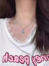之巖（ZhiYan）S999足銀項鏈女四葉草吊墜鎖骨鏈首飾情人節生日禮物送女朋友老婆 守護一生項鏈-寶藍色 【999足銀】 曬單實(shí)拍圖