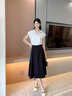 艾熙禮高端卡其色a字半身裙女夏季2025新款高級感垂感中長(cháng)裙赫本風(fēng)傘裙 黑色 M /27 建議95-105斤 曬單實(shí)拍圖