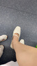 意爾康女鞋大碼一字帶單鞋氣質(zhì)通勤瑪麗珍鞋配裙子 27527W米白38 曬單實(shí)拍圖