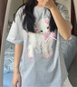 森馬（Semir）代露娃|短袖t恤女中長款印花上衣25夏寬松純棉套頭衫109325100032 曬單實拍圖