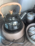全度耐熱玻璃茶壺木紋把提梁壺蒸煮一體煮茶壺電陶爐煮茶器圍爐煮茶 木紋把提梁壺+康米木紋陶爐 曬單實(shí)拍圖