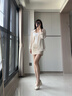 EXULL依思Q瑪麗珍女鞋2025夏季新款方頭高跟鞋休閑百搭法式復(fù)古時尚小皮鞋女 米色 37 曬單實(shí)拍圖