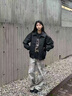NASA WASSUP官方潮牌聯(lián)名夾克男春秋季復(fù)古美拉德柳釘夾克高級感皮衣男士外套 黑色 L （建議110-126斤） 曬單實(shí)拍圖