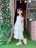 G.DUCK HELLO兒童連衣裙2025新款女童吊帶夏裝大童洋氣白色公主裙 杏色 120 cm 曬單實(shí)拍圖