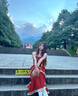 簡(jiǎn)豐姿吊帶連衣裙女紅色裙子夏季2025新款顯瘦度假風(fēng)海邊沙灘裙蕾絲長(cháng)裙 流蘇拼接吊帶連衣裙【紅色】 均碼 曬單實(shí)拍圖