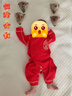 貝瑞加（Babyprints）寶寶過年衣服春節(jié)嬰兒大紅色連體衣純棉新年哈衣護(hù)肚柔軟 葫蘆66 曬單實(shí)拍圖