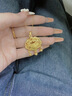 老鳳祥黃金項(xiàng)鏈女足金長(zhǎng)命平安鎖純金吊墜七夕情人節(jié)禮物送女友老婆媽媽 平安鎖吊墜配銀鏈【玫瑰禮盒】 金重約：1g 曬單實(shí)拍圖
