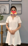 朗姿【Basic衣櫥】小黑裙法式輕禮服裙子女夏新款氣質白色連衣裙 本白色 M 曬單實拍圖