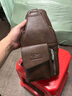 袋鼠牛皮胸包男真皮胸前包韓版大容量商務(wù)休閑多功能男士單肩斜挎包 棕色 曬單實(shí)拍圖