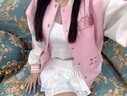 FDR官方店 菱形繡花美式運動(dòng)夾棉棒球服外套男女秋冬寬松夾克 紅色 L 曬單實(shí)拍圖