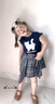 G.DUCKKIDS小黃鴨童裝女童套裝夏季兒童衣服女小童短袖T恤格子裙夏裝兩件套 套裝 120 尺碼5~6歲【110-120cm】cm 曬單實拍圖