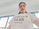MsShe【星星鏤空蕾絲開叉中長上衣】大碼女裝2025夏季胖mm短袖T恤 純白色現(xiàn)貨 偏大半個碼 2XL 曬單實拍圖