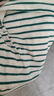 米婭琳 產(chǎn)后哺乳衣上衣外出服春夏季短袖喂奶衣夏裝外穿哺乳期T恤辣媽款 綠色條紋 XL（適合130-150斤） 曬單實拍圖