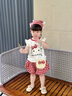 班喜迪女童夏裝套裝2025新款洋氣兒童短袖短褲兩件套寶寶衣服夏季小童裝 紅格子 100 曬單實(shí)拍圖