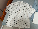 納維凱爾意大利小帆船女全棉法式短袖襯衫復古波點(diǎn)襯衣2323515501 白 M  曬單實(shí)拍圖