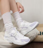 特步（XTEP）女鞋運動鞋子女2025秋季新款皮面防潑水厚底緩震跑步鞋軟底旅游鞋 帆白/淡霧紫 38 曬單實拍圖