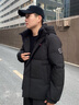 鴨鴨（YAYA）時(shí)空道宇系列反季羽絨服男女同款2025新款情侶立領(lǐng)羽絨面包服S 青光黑色 L (175) 【適合130-150斤】 曬單實(shí)拍圖