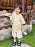 G.DUCKKIDS小黃鴨童裝兒童漢服男童夏季薄款寶寶周歲禮服夏裝國(guó)風(fēng)唐裝演出服 黃色+吊墜 90 尺碼建議1~2歲cm 曬單實(shí)拍圖