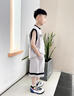 G.duck兒童裝男童夏裝無(wú)袖套裝2025新款中大童夏季運動(dòng)夏款速干帥氣背心 灰色套裝 170 cm 曬單實(shí)拍圖