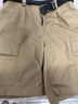 AKCLUB夏季新復古回潮回潮重水洗寬松腿袋工裝休閑短褲男AK男裝2314700 卡其色 31 曬單實(shí)拍圖