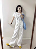 佐敘美式正肩短袖T恤女夏季新款爆款創(chuàng  )意可愛(ài)斑點(diǎn)狗印花修身圓領(lǐng)上衣 白色 L （105-115斤） 曬單實(shí)拍圖
