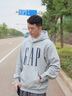 Gap【情人節(jié)】男女裝秋季新款印花抓絨寬松套頭連帽衫衛(wèi)衣786923 淺灰色 XL (180/100A) 亞洲尺碼 曬單實(shí)拍圖