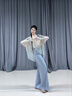 古典舞蹈服罩衫身韻漸變蝴蝶紗衣中國舞古風飄逸仙氣演出服練功服 藍蝶上衣+褲子+吊帶【三件套】 S 曬單實拍圖