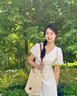 CLEVER KNOCK品牌CK包包女款2025年度假編織托特包時(shí)尚沙灘包情人節(jié)七夕禮物 米白色【奢侈禮盒包裝】 曬單實(shí)拍圖