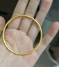 老廟黃金手鐲足金古法實(shí)心傳承素圈鐲子生日節日禮物送女友老婆自戴款 【實(shí)心】60#：約16.9g 曬單實(shí)拍圖