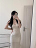 多想余白色吊帶連衣裙女裙子針織春夏純欲海邊穿搭沙灘裙長(zhǎng)裙法式包臀裙 白色V領(lǐng)法式針織連衣裙 M 建議95-105斤 曬單實(shí)拍圖