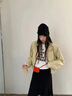 JRET短款夾克外套女2025春秋新款韓版時尚休閑小個子翻領(lǐng)棒球工裝 卡其色 S 曬單實拍圖