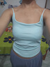 LZJV吊帶小背心女多巴胺絕美帶胸墊內(nèi)衣內(nèi)搭設(shè)計(jì)感修身顯瘦美背上衣 藍(lán)色背心均碼(70-125) 曬單實(shí)拍圖