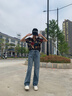 FSHE高腰闊腿牛仔褲女春秋冬2025新款加絨寬松顯瘦垂感復(fù)古直筒拖地褲 復(fù)古藍(lán)長(zhǎng)褲 S 曬單實(shí)拍圖